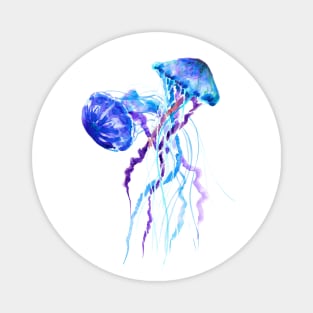 Jellyfish Design Blue Purple BEACH ARTWORK Magnet